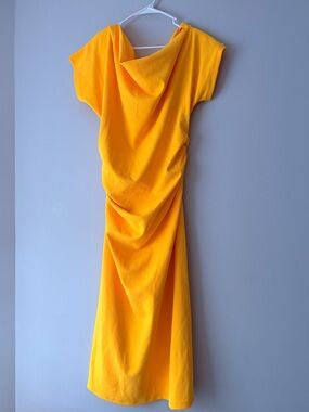 Yellow Drop Shoulder Women’s Dress